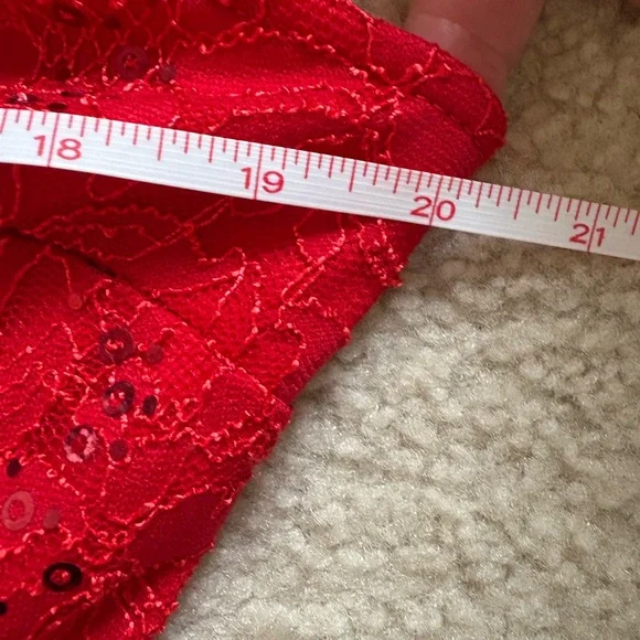 Candalite Petite red stretchy sparkly bodycon formal Valentine’s dress, sz PL - Picture 5 of 7
